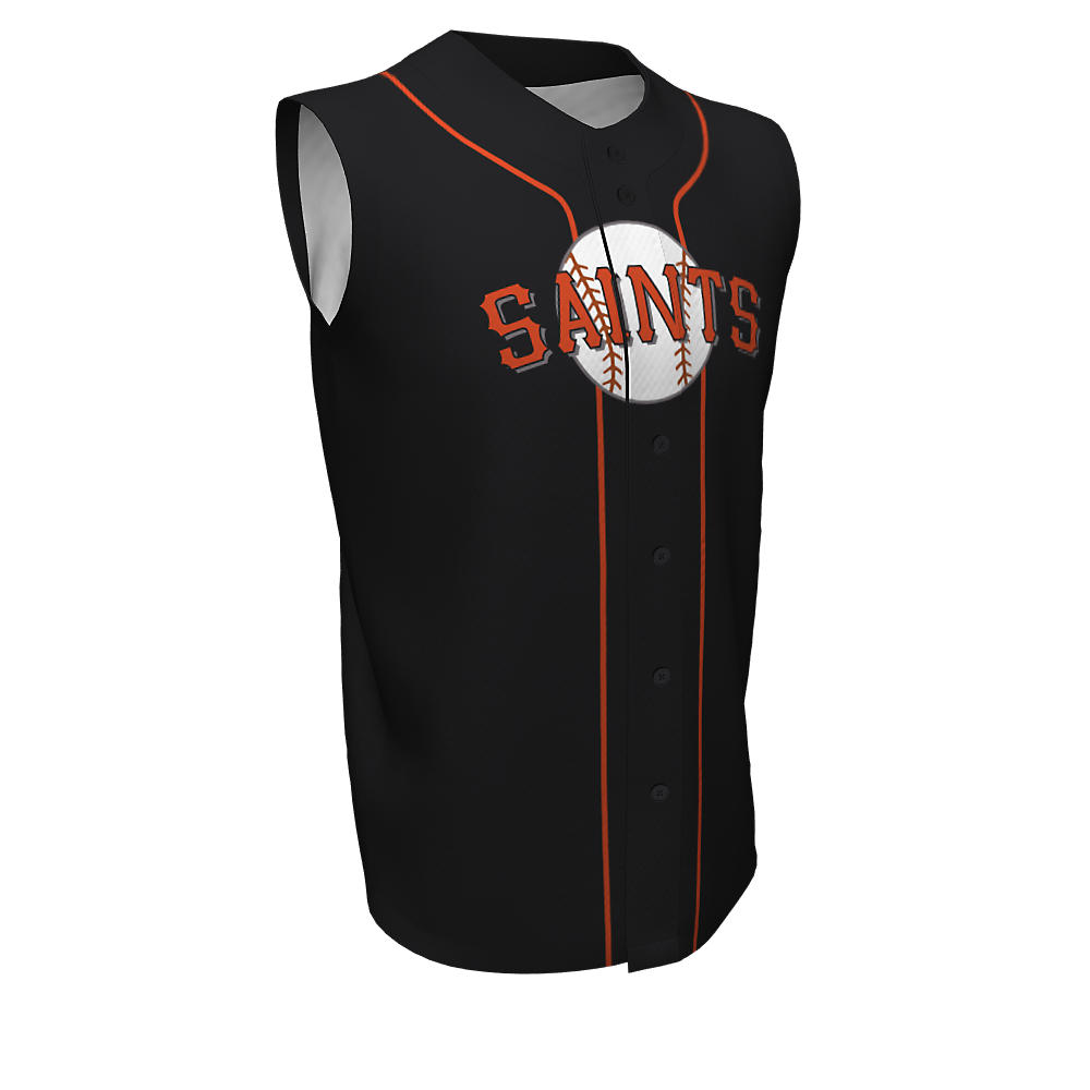 CUSTOM YOUTH FULL BUTTON SLEEVELESS BASEBALL JERSEY