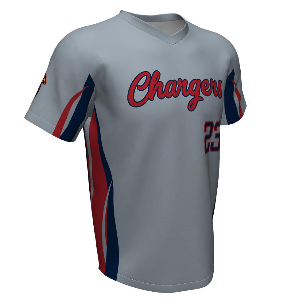 CUSTOM MENS V-NECK SHOOT SLEEVE BASEBALL JERSEY